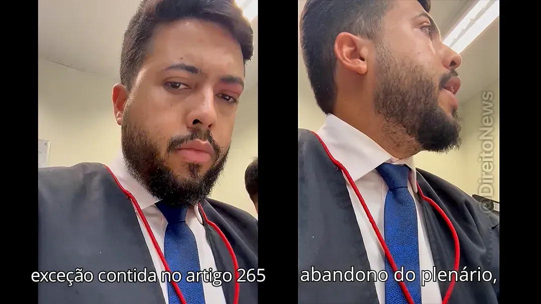 abandono plenario parcialidade jurado mobiliza defesa video repercute redes sociais