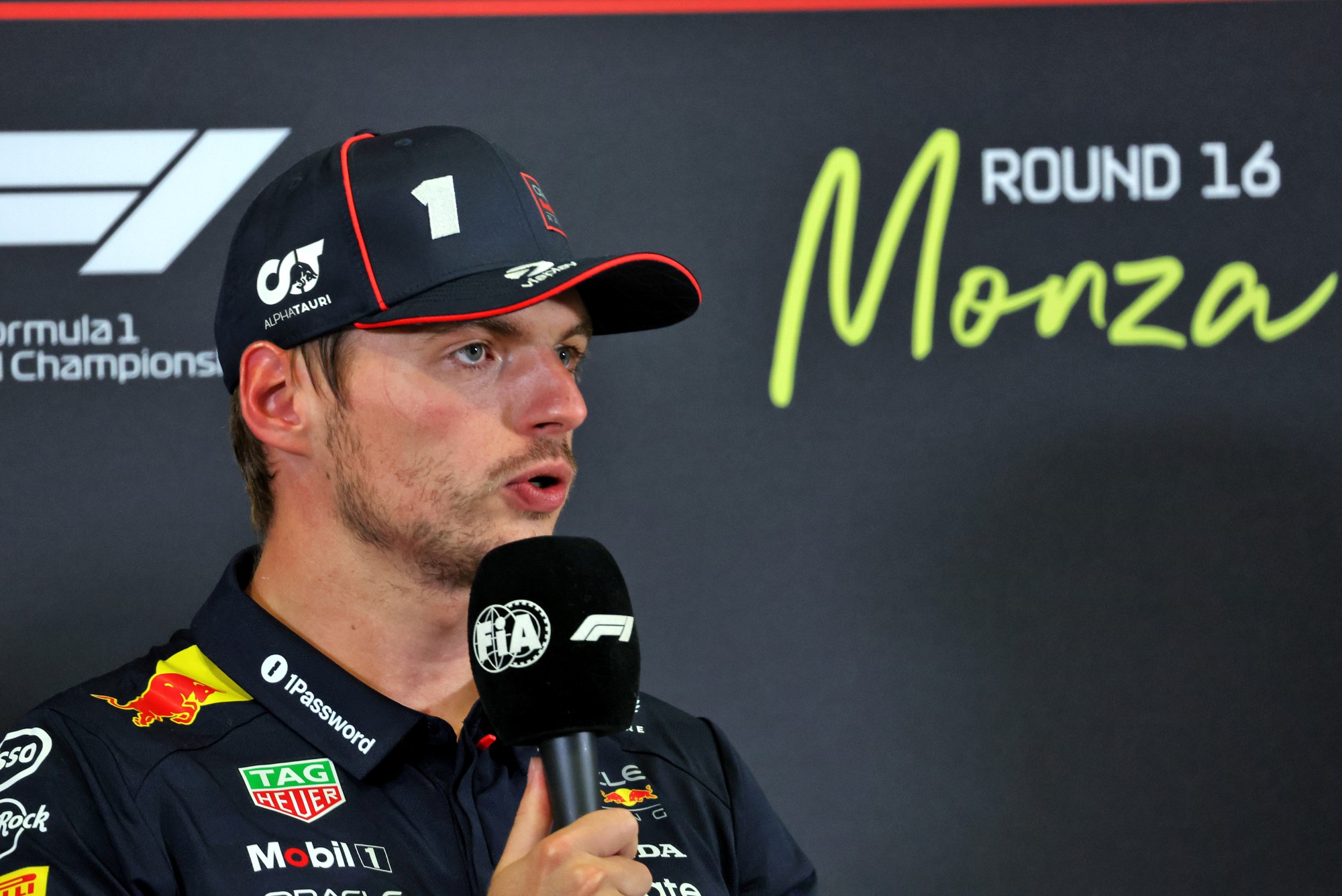Max Verstappen (NLD) Red Bull Racing in the post qualifying FIA Press Conference.