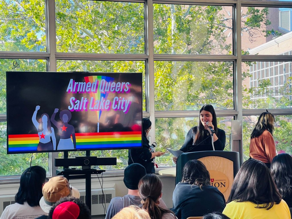 2023-thank-everyone-showed-mecha-111383693 People attending a Armed Queers Salt Lake City event in 2023.