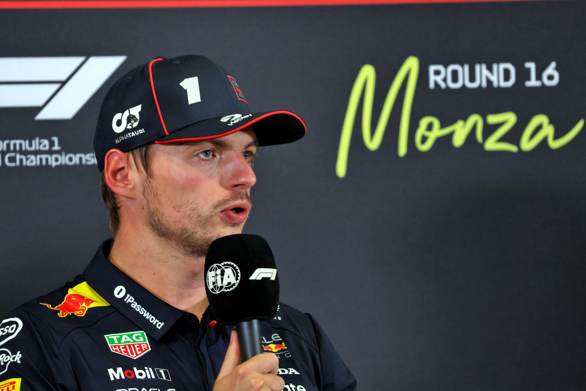 Max Verstappen (NLD) Red Bull Racing in the post qualifying FIA Press Conference.