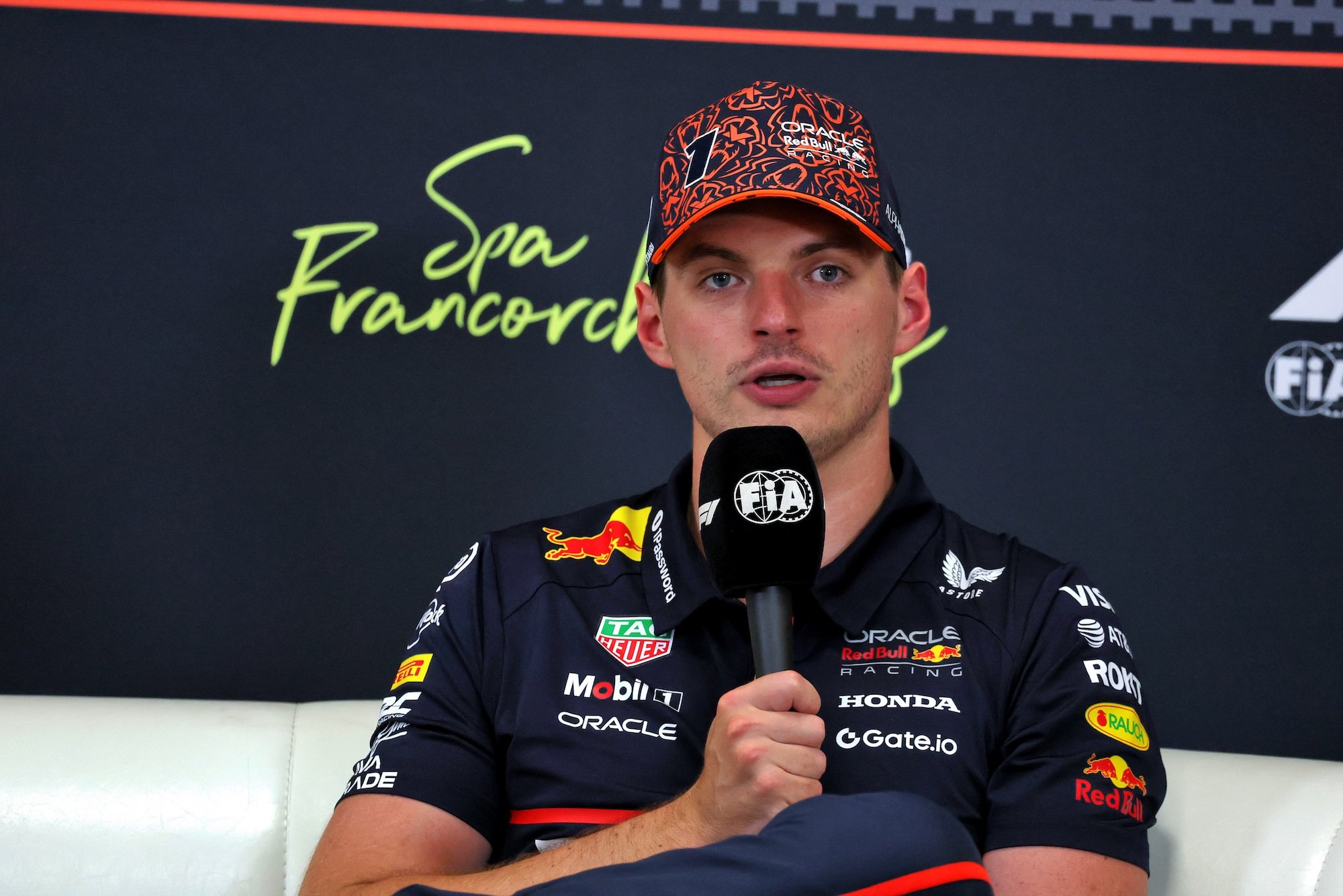 Max Verstappen (NLD) Red Bull Racing in the post Sprint FIA Press Conference.