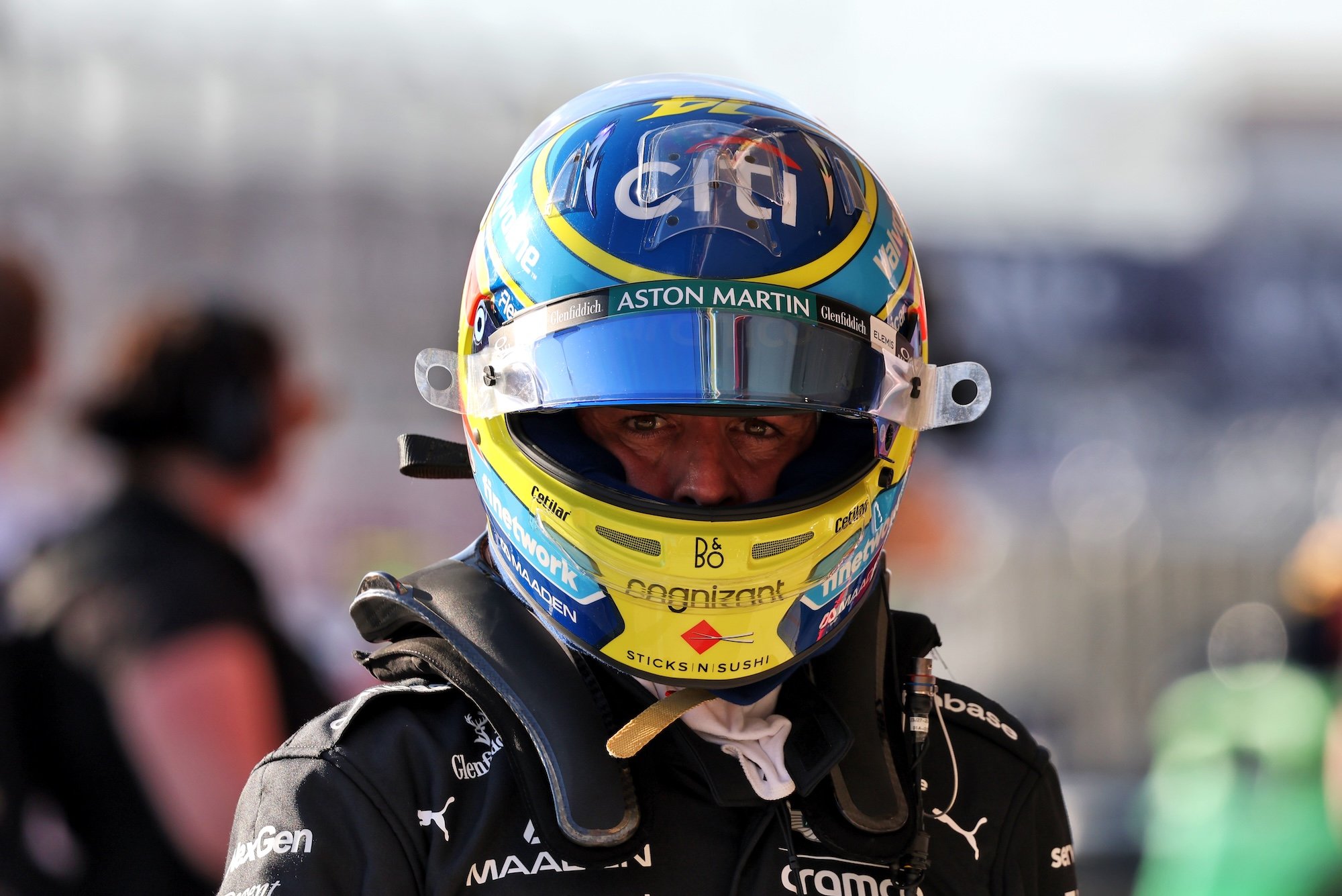 Fernando Alonso (ESP) Aston Martin F1 Team in Sprint qualifying parc ferme.