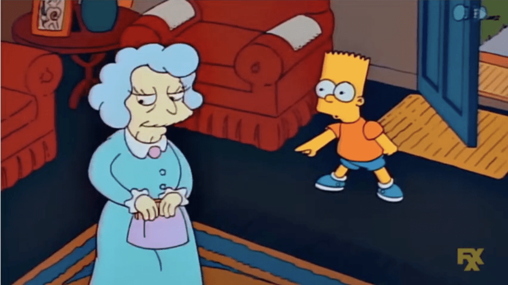 "The Simpsons" characters Alice Glick and Bart Simpson.
