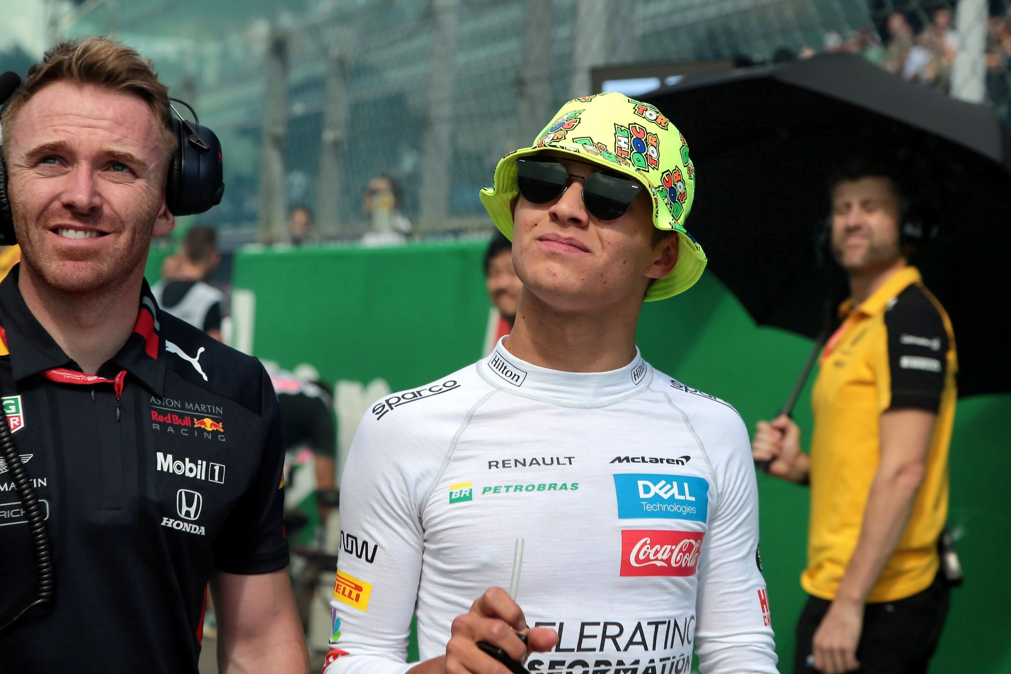 Lando Norris (GBR) McLaren on the grid.
