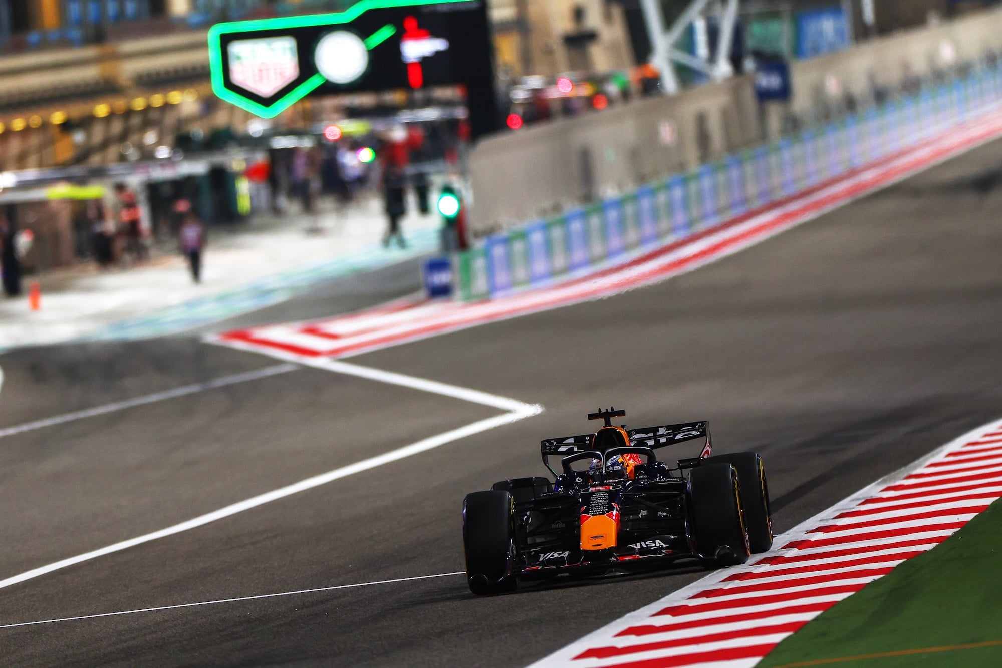 BAHRAIN, BAHRAIN - FEBRUARY 11: Max Verstappen of the Netherlands driving the (3) Oracle Red Bull Racing RB22 Red Bull Ford on track during day one of F1 Testing at Bahrain International Circuit on February 11, 2026 in Bahrain, Bahrain. (Photo by Andy Hone/LAT Images) // Getty Images / Red Bull Content Pool // SI202602115912 // Usage for editorial use only //