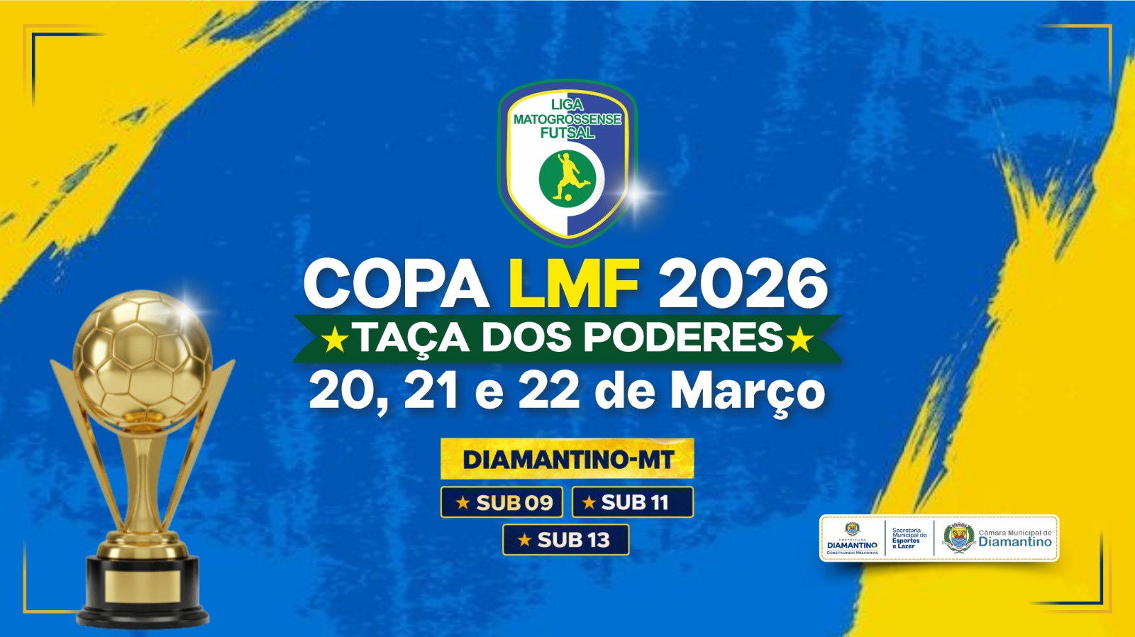 Diamantino sedia etapa estadual da Copa LMF 2026 Taça dos Poderes de Futsal 1