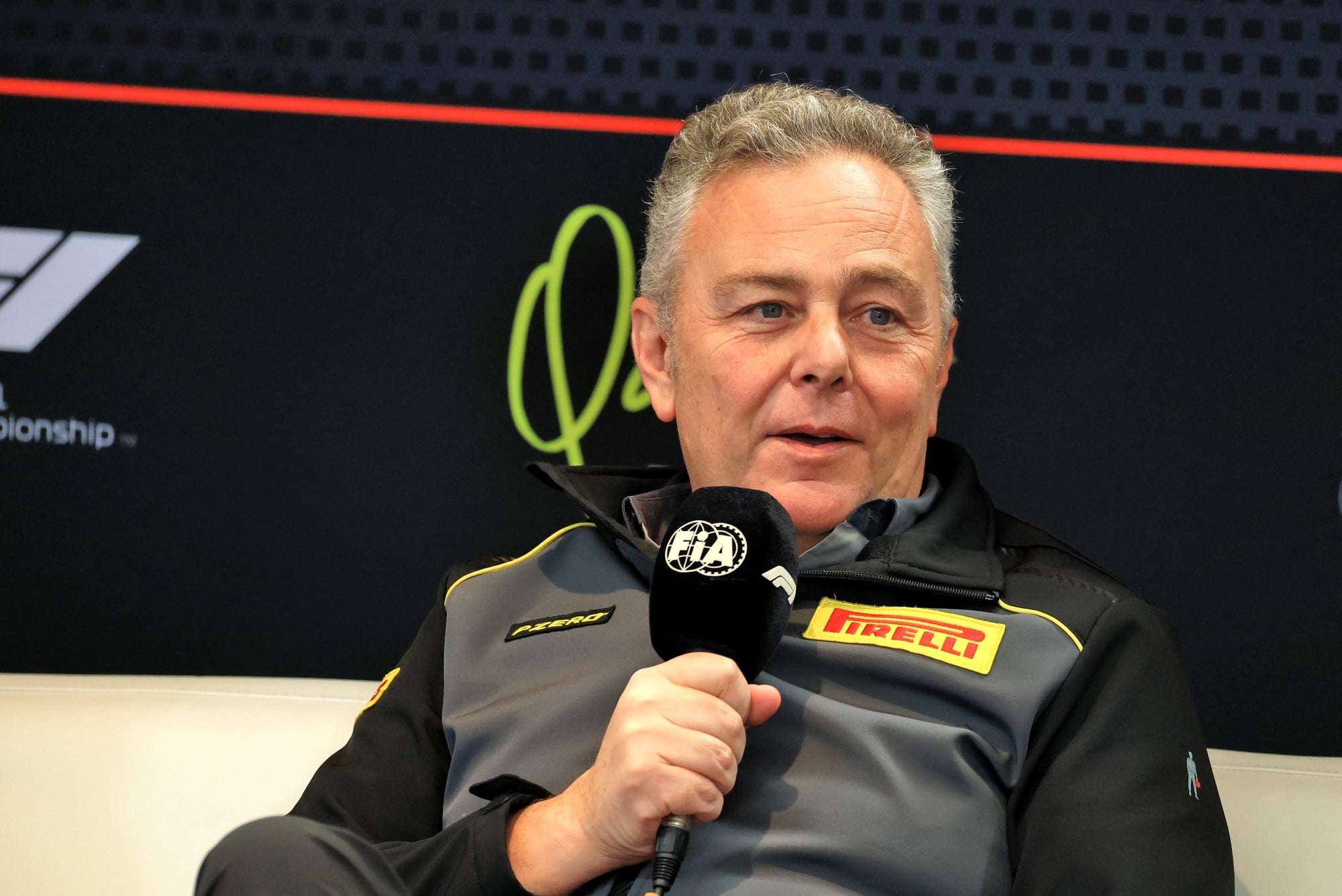Mario Isola (ITA) Pirelli Racing Manager in the FIA Press Conference.