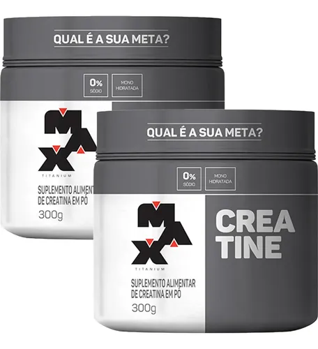Kit 2x Creatina 300g Max Titanium Monohidratada em Pó Sem Sabor