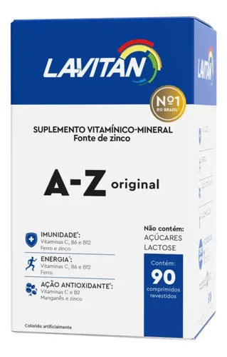 Multivitaminico Lavitan A-z 90 Cápsulas Cimed Sem Sabor